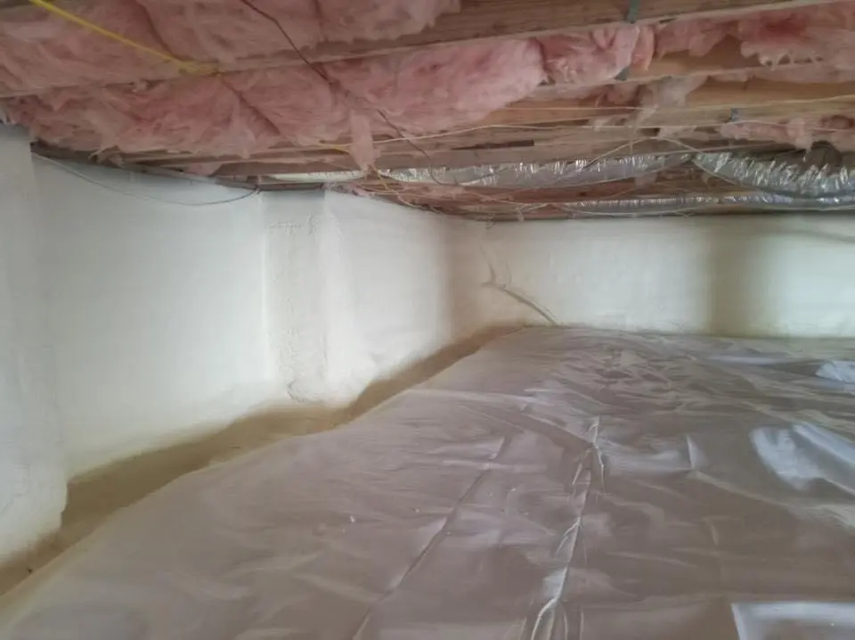 Crawl space encapsulation with closed-cell spray foam for Attic Insulation in East Orange